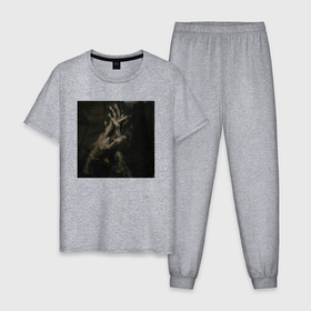 Мужская пижама хлопок с принтом Прикосновение в Петрозаводске, 100% хлопок | брюки и футболка прямого кроя, без карманов, на брюках мягкая резинка на поясе и по низу штанин
 | 