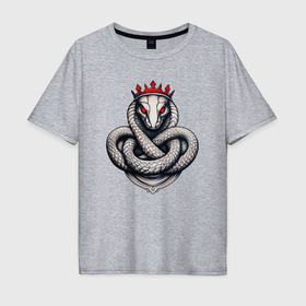 Мужская футболка хлопок Oversize с принтом Геральдическая кобра , 100% хлопок | свободный крой, круглый ворот, “спинка” длиннее передней части | 