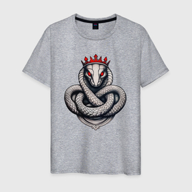 Мужская футболка хлопок с принтом Геральдическая кобра в Петрозаводске, 100% хлопок | прямой крой, круглый вырез горловины, длина до линии бедер, слегка спущенное плечо. | 