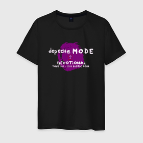 Мужская футболка хлопок с принтом Depeche Mode devotional tour в Новосибирске, 100% хлопок | прямой крой, круглый вырез горловины, длина до линии бедер, слегка спущенное плечо. | 
