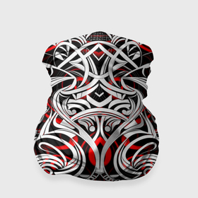 Бандана-труба 3D с принтом Чёрно красные трайбл узоры в Екатеринбурге, 100% полиэстер, ткань с особыми свойствами — Activecool | плотность 150‒180 г/м2; хорошо тянется, но сохраняет форму | 