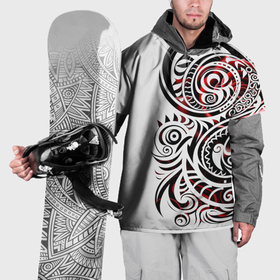 Накидка на куртку 3D с принтом Трайбл тату узоры в Кировске, 100% полиэстер |  | Тематика изображения на принте: 