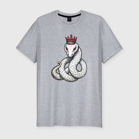 Мужская футболка хлопок Slim с принтом Императорская змея в Кировске, 92% хлопок, 8% лайкра | приталенный силуэт, круглый вырез ворота, длина до линии бедра, короткий рукав | Тематика изображения на принте: 