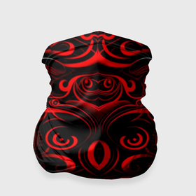 Бандана-труба 3D с принтом Чёрно красные узоры в Кировске, 100% полиэстер, ткань с особыми свойствами — Activecool | плотность 150‒180 г/м2; хорошо тянется, но сохраняет форму | 