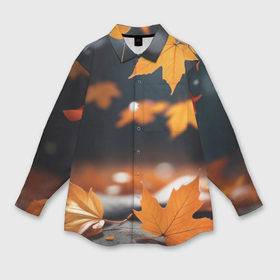Мужская рубашка oversize 3D с принтом Кленовая осень в Курске,  |  | 