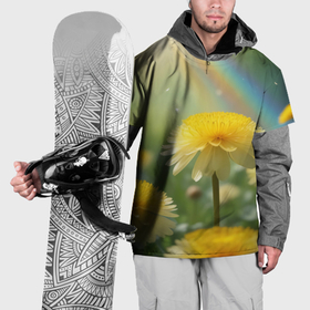Накидка на куртку 3D с принтом Одуванчики в радужных лучах солнца , 100% полиэстер |  | 