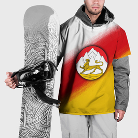 Накидка на куртку 3D с принтом Герб Осетии на фоне в Тюмени, 100% полиэстер |  | Тематика изображения на принте: 