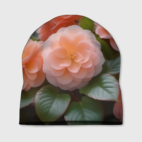 Шапка 3D с принтом Нежные пушистые розы , 100% полиэстер | универсальный размер, печать по всей поверхности изделия | 