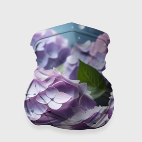 Бандана-труба 3D с принтом Гортензии садовые в Тюмени, 100% полиэстер, ткань с особыми свойствами — Activecool | плотность 150‒180 г/м2; хорошо тянется, но сохраняет форму | 