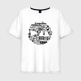 Мужская футболка хлопок Oversize с принтом Depeche Mode DM musical в Курске, 100% хлопок | свободный крой, круглый ворот, “спинка” длиннее передней части | 
