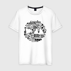 Мужская футболка хлопок с принтом Depeche Mode DM musical в Белгороде, 100% хлопок | прямой крой, круглый вырез горловины, длина до линии бедер, слегка спущенное плечо. | 
