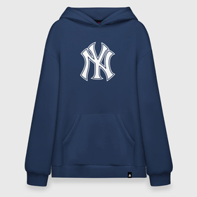 Худи SuperOversize хлопок с принтом New York yankees   baseball logo , 70% хлопок, 30% полиэстер, мягкий начес внутри | карман-кенгуру, эластичная резинка на манжетах и по нижней кромке, двухслойный капюшон
 | 
