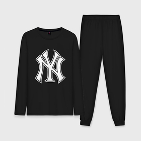 Мужская пижама с лонгсливом хлопок с принтом New York yankees   baseball logo в Екатеринбурге,  |  | Тематика изображения на принте: 