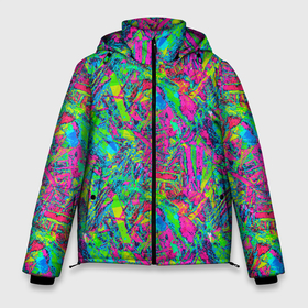 Мужская зимняя куртка 3D с принтом Refraction of colors в Белгороде, верх — 100% полиэстер; подкладка — 100% полиэстер; утеплитель — 100% полиэстер | длина ниже бедра, свободный силуэт Оверсайз. Есть воротник-стойка, отстегивающийся капюшон и ветрозащитная планка. 

Боковые карманы с листочкой на кнопках и внутренний карман на молнии. | Тематика изображения на принте: 