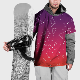 Накидка на куртку 3D с принтом Созвездия в розовом небе в Екатеринбурге, 100% полиэстер |  | 