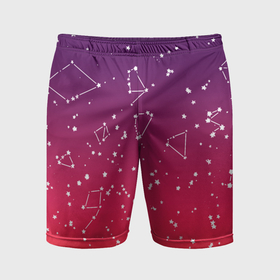 Мужские шорты спортивные с принтом Созвездия в розовом небе в Белгороде,  |  | 