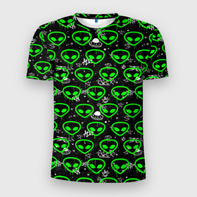 Мужская футболка 3D Slim с принтом Super alien в Кировске, 100% полиэстер с улучшенными характеристиками | приталенный силуэт, круглая горловина, широкие плечи, сужается к линии бедра | Тематика изображения на принте: 