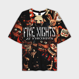 Мужская футболка oversize 3D с принтом Пять ночей с Фредди сборник аниматроников в Курске,  |  | 