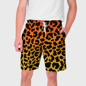 Мужские шорты 3D с принтом Яркий леопардовый в Тюмени,  полиэстер 100% | прямой крой, два кармана без застежек по бокам. Мягкая трикотажная резинка на поясе, внутри которой широкие завязки. Длина чуть выше колен | 