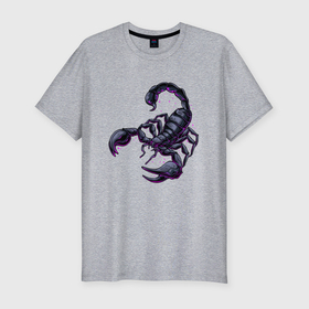 Мужская футболка хлопок Slim с принтом Scorpion зодиакальный знак в Белгороде, 92% хлопок, 8% лайкра | приталенный силуэт, круглый вырез ворота, длина до линии бедра, короткий рукав | 