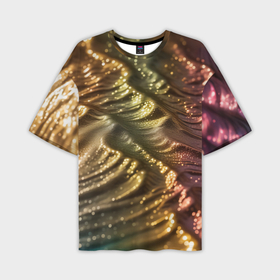 Мужская футболка oversize 3D с принтом Перламутровые ночные волны в Новосибирске,  |  | Тематика изображения на принте: 