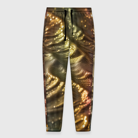Мужские брюки 3D с принтом Перламутровые ночные волны в Новосибирске, 100% полиэстер | манжеты по низу, эластичный пояс регулируется шнурком, по бокам два кармана без застежек, внутренняя часть кармана из мелкой сетки | Тематика изображения на принте: 