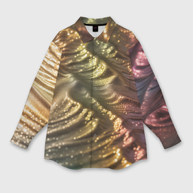 Мужская рубашка oversize 3D с принтом Перламутровые ночные волны в Новосибирске,  |  | Тематика изображения на принте: 