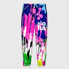 Мужские брюки 3D с принтом Colorful abstraction   aloha в Кировске, 100% полиэстер | манжеты по низу, эластичный пояс регулируется шнурком, по бокам два кармана без застежек, внутренняя часть кармана из мелкой сетки | 