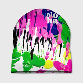 Шапка 3D с принтом Colorful abstraction   aloha в Курске, 100% полиэстер | универсальный размер, печать по всей поверхности изделия | 