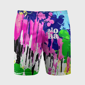 Мужские шорты спортивные с принтом Colorful abstraction   aloha в Кировске,  |  | 