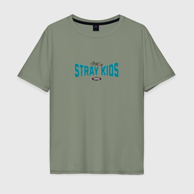 Мужская футболка хлопок Oversize с принтом Stray Kids legendary в Екатеринбурге, 100% хлопок | свободный крой, круглый ворот, “спинка” длиннее передней части | 