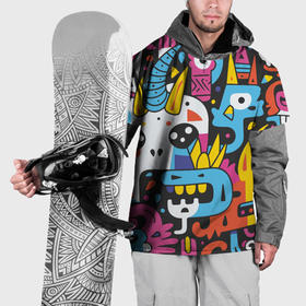 Накидка на куртку 3D с принтом Абстрактные монстры , 100% полиэстер |  | Тематика изображения на принте: 