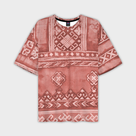 Мужская футболка oversize 3D с принтом Красный славянский орнамент в Тюмени,  |  | 