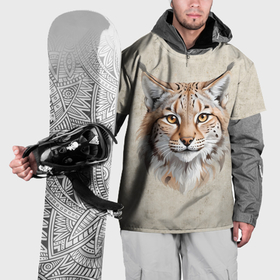 Накидка на куртку 3D с принтом Портрет рысь в Курске, 100% полиэстер |  | Тематика изображения на принте: 