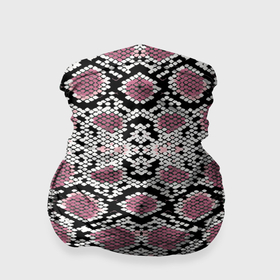 Бандана-труба 3D с принтом Змеиная кожа розового оттенка в Тюмени, 100% полиэстер, ткань с особыми свойствами — Activecool | плотность 150‒180 г/м2; хорошо тянется, но сохраняет форму | 