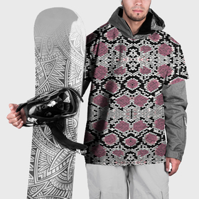 Накидка на куртку 3D с принтом Змеиная кожа розового оттенка в Тюмени, 100% полиэстер |  | 