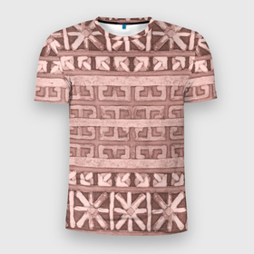 Мужская футболка 3D Slim с принтом Я русский я иду до конца со славянским орнаментом в Тюмени, 100% полиэстер с улучшенными характеристиками | приталенный силуэт, круглая горловина, широкие плечи, сужается к линии бедра | 