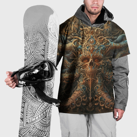 Накидка на куртку 3D с принтом Череп с щупальцами осьминога в Тюмени, 100% полиэстер |  | Тематика изображения на принте: 