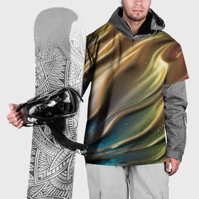 Накидка на куртку 3D с принтом Металлический атласный песок в Кировске, 100% полиэстер |  | 