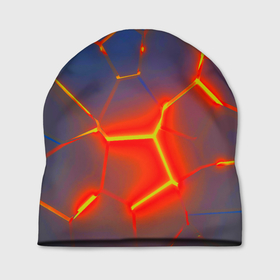 Шапка 3D с принтом Грани огненнные абстракция в Екатеринбурге, 100% полиэстер | универсальный размер, печать по всей поверхности изделия | 