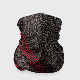 Бандана-труба 3D с принтом Красный и монохромный паттерн в Тюмени, 100% полиэстер, ткань с особыми свойствами — Activecool | плотность 150‒180 г/м2; хорошо тянется, но сохраняет форму | 