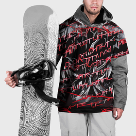 Накидка на куртку 3D с принтом Инопланетный текст красный в Петрозаводске, 100% полиэстер |  | 