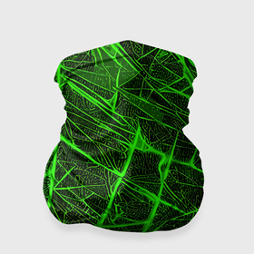 Бандана-труба 3D с принтом Зелёная паутина на чёрном фоне в Санкт-Петербурге, 100% полиэстер, ткань с особыми свойствами — Activecool | плотность 150‒180 г/м2; хорошо тянется, но сохраняет форму | 