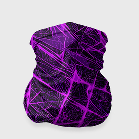 Бандана-труба 3D с принтом Фиолетовая паутина на чёрном фоне в Санкт-Петербурге, 100% полиэстер, ткань с особыми свойствами — Activecool | плотность 150‒180 г/м2; хорошо тянется, но сохраняет форму | 