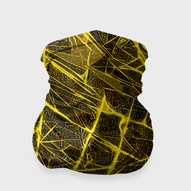 Бандана-труба 3D с принтом Жёлтая паутина на чёрном фоне в Санкт-Петербурге, 100% полиэстер, ткань с особыми свойствами — Activecool | плотность 150‒180 г/м2; хорошо тянется, но сохраняет форму | 