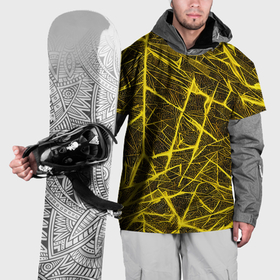 Накидка на куртку 3D с принтом Жёлтая паутина на чёрном фоне в Курске, 100% полиэстер |  | 