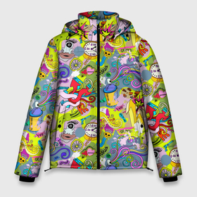 Мужская зимняя куртка 3D с принтом Hip Hop Graffiti в Екатеринбурге, верх — 100% полиэстер; подкладка — 100% полиэстер; утеплитель — 100% полиэстер | длина ниже бедра, свободный силуэт Оверсайз. Есть воротник-стойка, отстегивающийся капюшон и ветрозащитная планка. 

Боковые карманы с листочкой на кнопках и внутренний карман на молнии. | 
