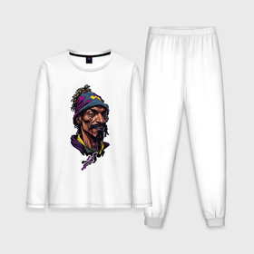 Мужская пижама с лонгсливом хлопок с принтом Snoop dogg head в Тюмени,  |  | 