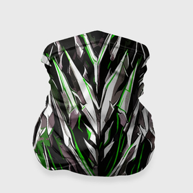 Бандана-труба 3D с принтом Острый металл зелёный в Кировске, 100% полиэстер, ткань с особыми свойствами — Activecool | плотность 150‒180 г/м2; хорошо тянется, но сохраняет форму | 