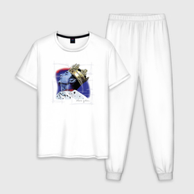 Мужская пижама хлопок с принтом Depeche Mode   Dave Gahan king в Новосибирске, 100% хлопок | брюки и футболка прямого кроя, без карманов, на брюках мягкая резинка на поясе и по низу штанин
 | 